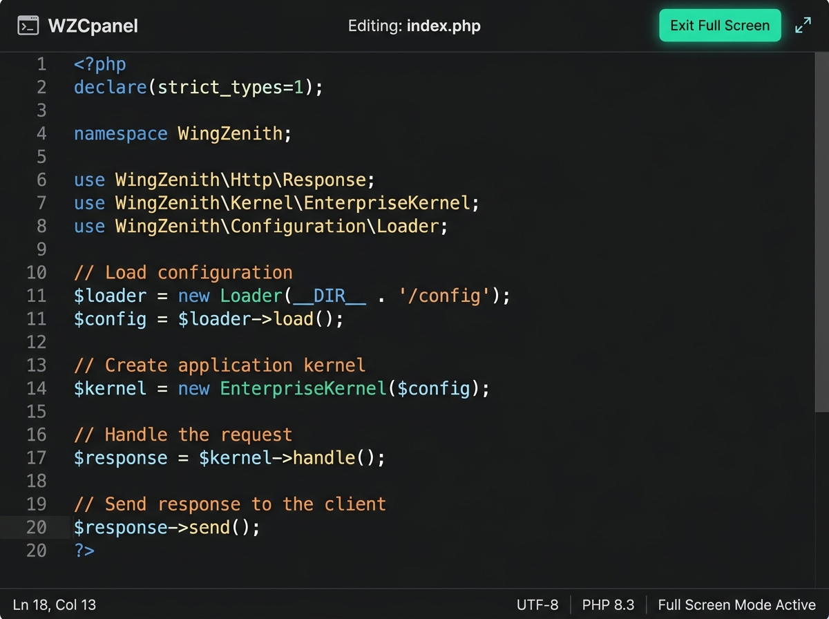 Full Screen Code Editor